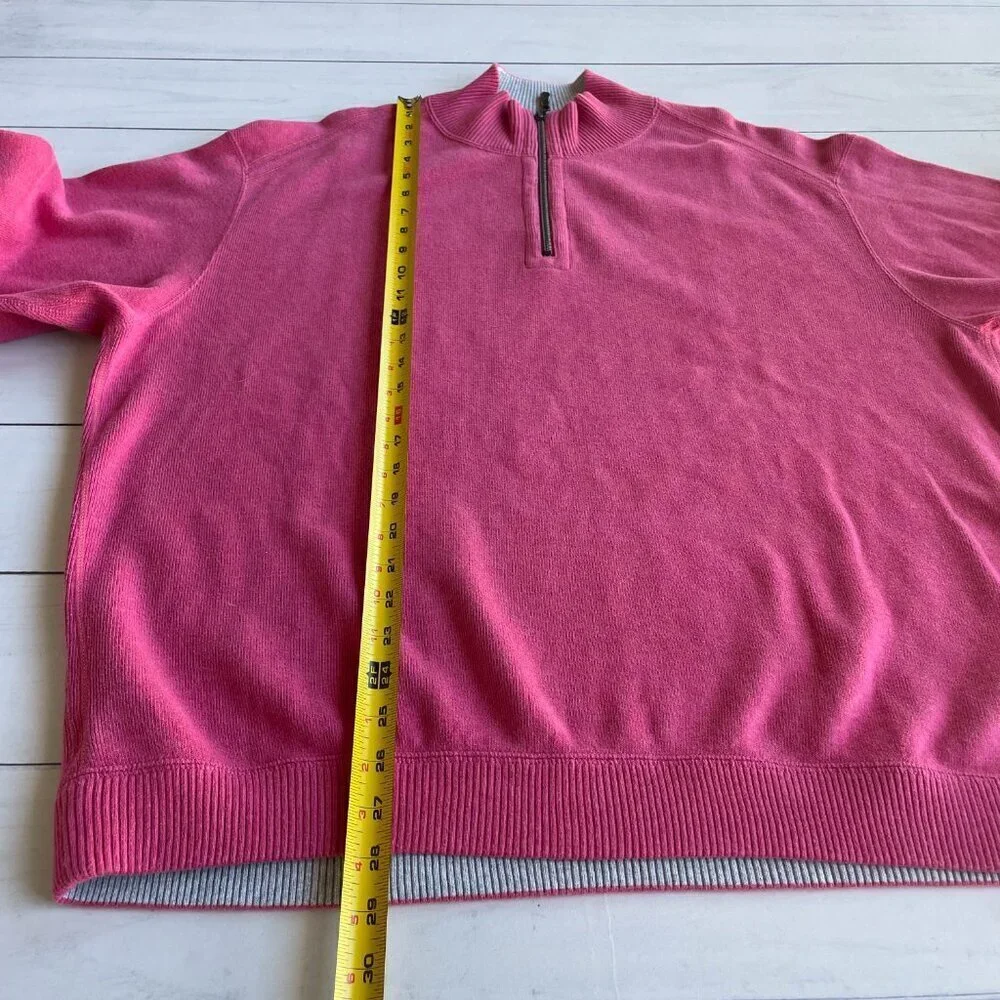 Tommy‎ Bahama Woman's Pink Pullover Quarter Zip, Heavyweight Heavy Kit Thick